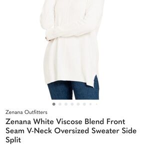 Zenana Outfitters Women's Cream V-Neck Sweater